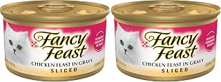 Fancy Feast Purina Sliced Chicken Feast Wet Cat Food in Gravy - 3 oz. Cans (Pack of 48)
