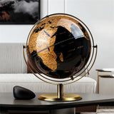 World Globe with 720° Rotating Metal Stand by Generic – Small, Black + Gold, Model Metallic Black World Globe