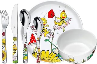 WMF Children's Crockery Set 6-Piece Maya The Bee Cromargan 18/10 Stainless Steel Polished Suitable from 3 Years