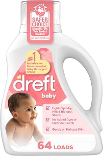 Dreft Baby Liquid Laundry Detergent, Gentle on Sensitive Skin Laundry Soap, 84 fl oz, 64 Loads (Packaging May Vary)