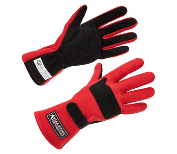 Racing Gloves SFI 3.3/5 D/L Red X-Large by Allstar Performance – Suede, Model ALL915075