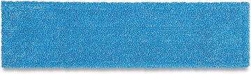 Rubbermaid Commercial Products 18 inch Adaptable Flat Mop Microfiber Pad, Blue, for Janitorial/Professional Cleaners and Light-Duty Cleaning/Mopping with Tab/Pocket Functions