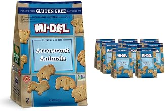 Mi-Del Arrowroot Gluten Free Animal Crackers - Non GMO Certified, 0g Trans Fat Cookies - Bulk Animal Crackers 8 Ounce (Pack of 8)