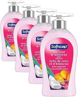 Softsoap Hydrating Liquid Hand Soap Coconut Hibiscus, Aloe Vera, 11.25 Fl Oz(pack of 4