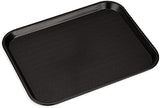 Carlisle FoodService Products Fast Food Cafeteria Tray, Durable Polypropylene with Slip-Resistant Surface, Stackable for Cafes and Schools, BPA-Free, Rectangular, Black