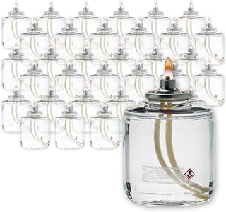 Hollowick Disposable Liquid Candles, 50 Hour, for Use in Glass Votive Tealight Lamp Holders, Restaurant Wedding Table Top Lights, Child Resistant Closures, 36 Pieces, Clear Fuel Oil HD50-36