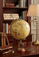 Personalized 12" Antique World World Globe with Custom Engraving by NAUTICAL PLACE – Brass, As shown, Model RIV2255