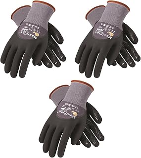 G-TEK Maxi Flex Endurance 34-845 Seamless Knit Coated Gloves Pair, Small/X-Large/Large, 3 Piece