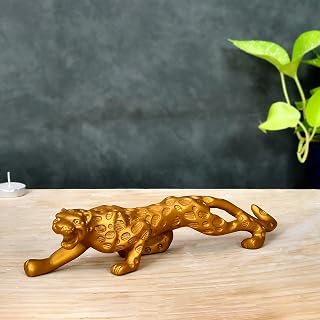 Balaji Craft bki Panther Sitting Position Antique Design Sculpture for Home Décor, Showpiece for Living Room, Table Decor (26 X 24 CM) Y6