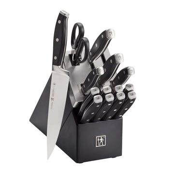 Forged Premio 15-pc Self-Sharpening Knife Block Set by HENCKELS – 15-pc, ZWILLING Stainless Steel, Black, Pack of 16, Model 1036977