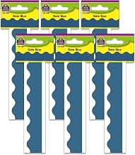Teacher Created Resources Slate Blue Scalloped Border Trim, 35 Feet, 6 Packs
