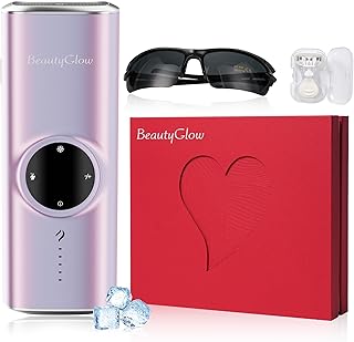 BeautyGlow Laser Hair Removal Device for Women, At Home IPL Hair Remover with Ice Cooling Technology for Face and Body, Painless & Long-Lasting Results