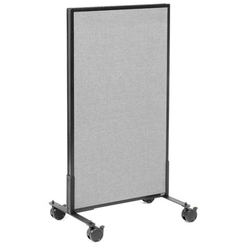 24-1/4"W x 45" H Mobile Office Partition Panel by Global Industrial – Alloy Steel, Grey, Model 694952MGY