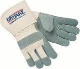MCR Safety 1710M Big Jake Cow Leather Sewn Kevlar Gloves, Medium, Gray