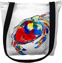 Betsy Drake TY103S 13 x 13 in. Dungeness Crab Small Tote Bag Black