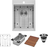 Ruvati 15x20-in 16-Gauge RV Drop in Workstation Bar Sink - RVH8210