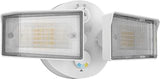 Lithonia Lighting HomeGuard 2-Light LED Outdoor Flood Lights, Outdoor LED Lights, Dusk to Dawn Sensor, Adjustable Lumens, Selectable Color, Square Heads, White (HGX LED 2SH ALO SWW2 120 PE WH M2)