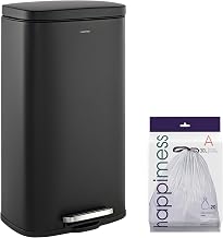 happimess Curtis 8 Gal Step Trash Can Soft Close 25", Charcoal Black