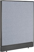 Global Industrial Office Partition Panel, 36.25 Inch Width x 46 Inch Height, Blue, Non-Electric with Raceway, 1 Piece