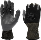SHOWA Atlas 370 Nitrile Palm Work Gloves, Black, XX-Large, 12-Pack | Breathable general purpose glove with nylon liner, ergonomic with extra grip. Ideal for gardening, landscaping & assembly.