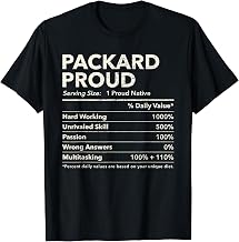 Packard, Iowa Proud Nutrition Facts T-Shirt