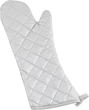 Winco 17" Silver Silicone Oven Mitt | Heat resistant, Comfortable fit, Great for Baking, Hot Pans, Oven Service and Kitchen Prep