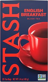 Stash English Breakfast Black Tea, 120 Bags (6 Boxes of 20), Caffeinated | Malty, hearty flavor with a full-bodied finish, Non-GMO Project Verified and foil-sealed freshness