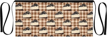 Kitchen Apron Cake Grid Pattern | Unisex Server Apron with 3 Pockets, Adjustable for Waiters, Gardeners, Kitchen, BBQ, Painting and Restaurant Work