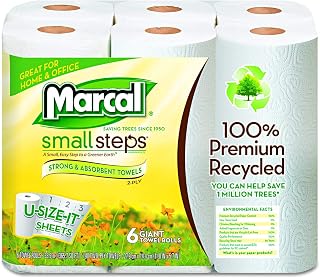 Marcal 6181CT Paper Towels, 2-Ply, 140 Sheets/Roll, 24 Rolls/CT, White