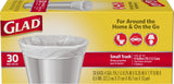 Trash Bags by Glad – 30 Count (Pack of 1), 4.0 gallons, Plastic, White