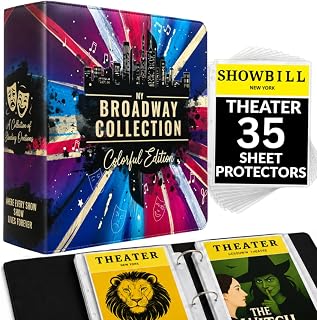 Broadway Playbill Binder with Sleeves, Showbill Organizer Gifts for Theater (Dynamic)