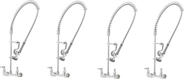 T&S Brass B-0133-B Easy Install Wall Mount Pre-Rinse Faucet for Commercial Kitchens. Includes Wall Bracket and Sprayer Meets New DOE Requirements with a 1.15 GPM Flow Rate (Pack of 4)