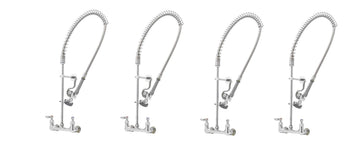 B-0133-B Easy Install Wall Mount Pre-Rinse Faucet for Commercial Kitchens. Includes Wall Bracket and Sprayer Meets New DOE Requirements with a 1.15 GPM Flow Rate (Pack of 4) by