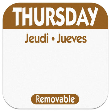 Thursday 1" Square Removable Label Brown by NCCO – 1 inch, Brown, Model R104R