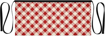Kitchen Apron Red Plaid | Unisex Server Apron with 3 Pockets, Adjustable for Waiters, Gardeners, Kitchen, BBQ, Painting and Restaurant Work