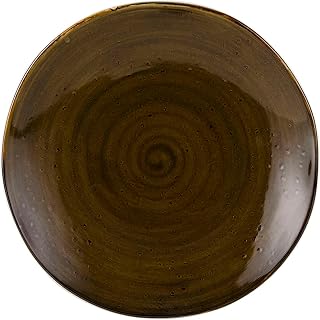 Tuxton Artisan Geode Geode Walnut Reactive Natural 11-5/8-Inch Plate, Case of 12, Brown; Scratch Resistant; Chip Resistant; Lead & Cadmium Free; Dishwasher, Microwave, Oven Safe