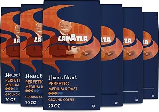 Lavazza House Blend Perfetto Ground Coffee 6 Bags of 20oz, Medium Roast, Full-bodied, Intensity 3/5, 100% Arabica, Ideal for Drip Brewers, (Pack of 6) - Package May Vary