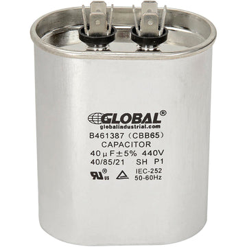 Oval Run Capacitor by Global Industrial – 5"L x 3"W x 2"H, Alloy Steel, Model B461387