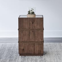 Liberty Furniture Shaker Lakes Chairside Table with Granite Top Insert - Transitional Living Room Furniture - Harvest Brown Maple Wood