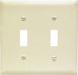 Legrand Pass & Seymour TPJ2I Trademaster Jumbo Oversized Unbreakable Nylon Wall Plate, 2 Gang, Two Toggle Cover, Ivory (1 Count)