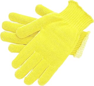 MCR Safety 9362M Kevlar Cotton Regular Weight 7 Gauge Plaited Gloves, Yellow, Medium, 1-Pair