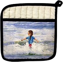 Betsydrake PT1156 Girl in Surf Pot Holder