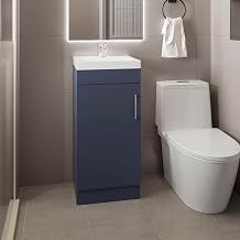 16" Reyno Vanity, 1 Door, 1 Shelf, Alby Blue - Bathroom – Bathroom Vanity & Storage Suite for Master Bathrooms, Guest Baths & Small Bathrooms