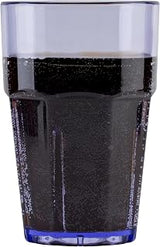 G.E.T. 9910-1-BL Heavy-Duty Shatterproof Faceted Plastic Tumbler, 10 Ounce, Blue (Set of 12)
