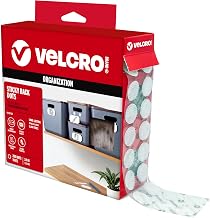 VELCRO Brand Dots with Adhesive, White, Medium 3/4 in Circles, 200 Pk | Sticky Back Round Hook and Loop Closures for Organizing, Arts and Crafts, School Projects, Office Applications