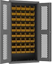 Durham Heavy Duty Welded 14 Gauge Steel Ventilated Cabinet with 45 Bins, EMDC361845B95, 900 lbs Capacity, 18" Length x 36" Width x 72" Height