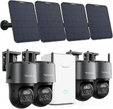REOLINK Home Hub with 4×TrackMix 4K Dual-Lens PTZ Solar Security Cameras Wireless Outdoor, Auto Tracking, Color Night Vision, 360° Pan Tilt, 8X Hybrid Zoom, Smart AI Detection, No Subscriptions