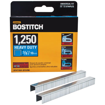 Staples, Heavy Duty, 3/8 Inch, 1250 Piece () by Bostitch – One Size, Metal, Silver, Model BTHT73531