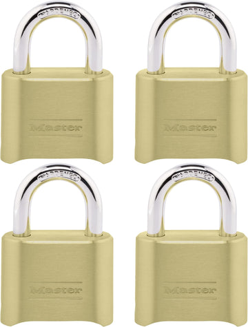 Gold Combination Padlock by Master Lock – 40 Pack, Alloy Steel, Gold, Pack of 40, Model P67781
