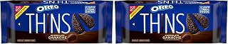 Oreo Thins Chocolate Ganache Creme Chocolate Sandwich Cookies, Family Size, 12.33 oz (Pack of 2)